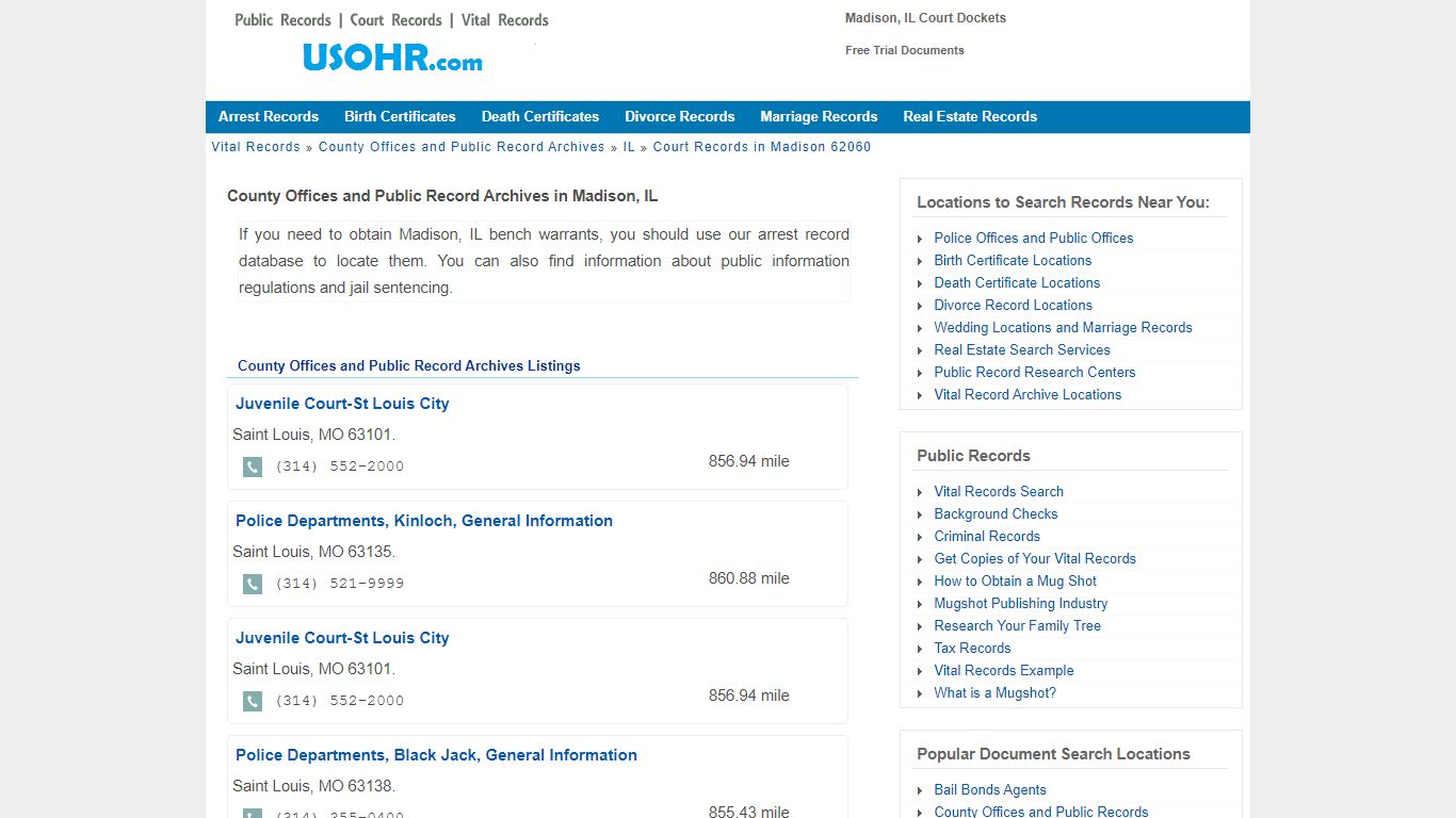 Madison, IL Court Dockets - Free Trial Documents